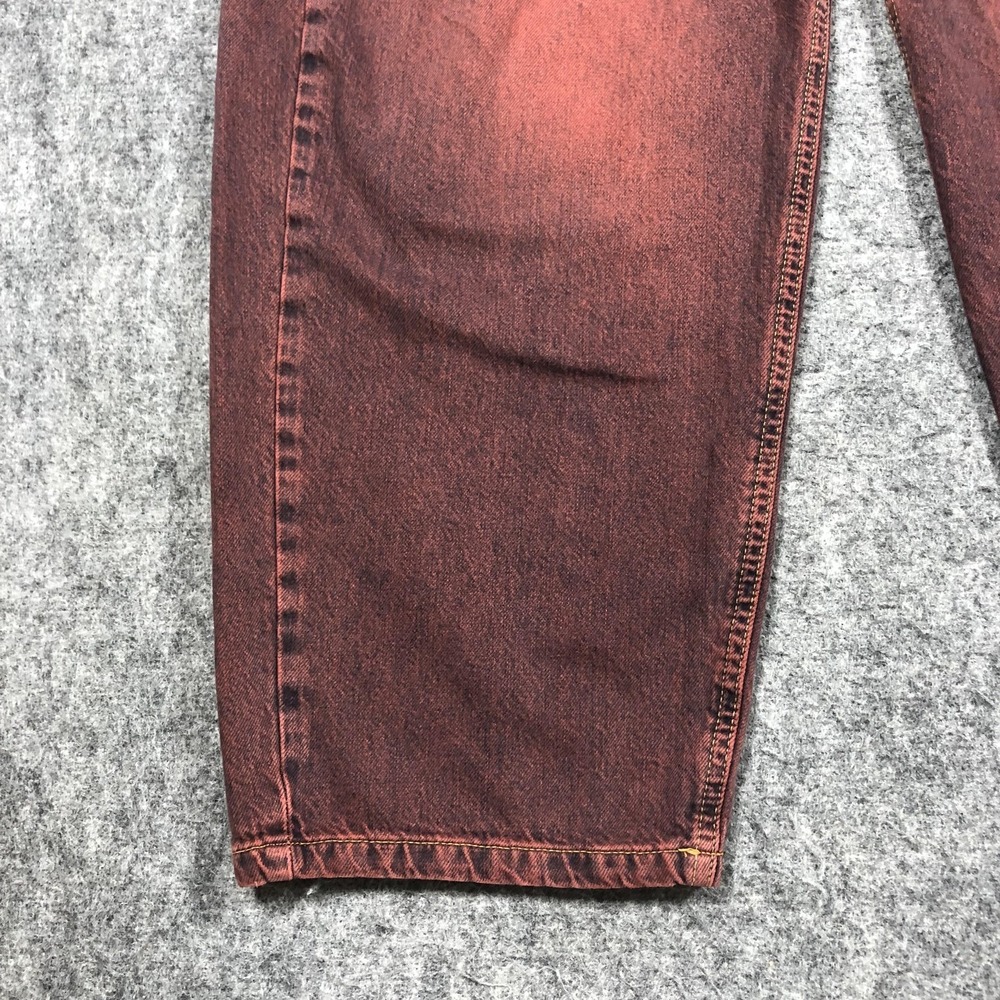 BDG Jeans Womens 28W Red High Rise Wide Leg Adjustable Waist Denim Relaxed - Picture 2 of 16